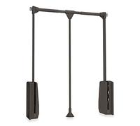 Emuca - Barre de penderie escamotable, tringle relevable, penderie rabattable pour armoire, largeur réglable 450-600mm, Couleur moka