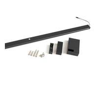 Emuca - barre de penderie pour armoire Castor avec lumière LED, batterie amovible et détecteur de mouvement, 708mm, Peint en noir texturé