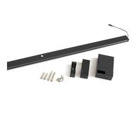 Emuca - barre de penderie pour armoire Castor avec lumière LED, batterie amovible et détecteur de mouvement, 858mm, Peint en noir texturé