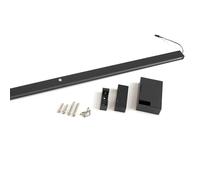 Emuca - barre de penderie pour armoire Castor avec lumière LED, batterie amovible et détecteur de mouvement, 1008mm, Peint en noir texturé