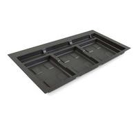 Emuca Base Recycle pour poubelles de tiroir de cuisine 3 cavités plastique gris anthracite 1 ut