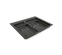 Emuca - Base pour tiroirs de cuisine Recycle, 2 compartiments, module 700mm, Plastique Gris antracite