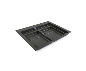 Emuca - Base pour tiroirs de cuisine Recycle, 2 compartiments, module 700mm, Plastique Gris antracite