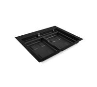 Emuca - Base Recycle pour poubelles pour tiroir de cuisine, 3 cavitès, Base module 70cm (636x482mm), Plastique noir