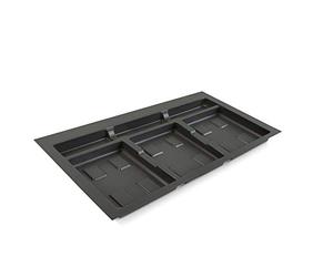 Emuca - Base Recycle pour poubelles pour tiroir de Cuisine, 3 cavitès, Plastique Gris Anthracite, Plastique, 1 ut.