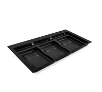 Emuca Base Recycle pour poubelles tiroir cuisine, 3 cavités, Noir
