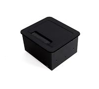 Emuca – Bloc multiprise encastrable Atom 14 – 4 prises (EU type F), USB, HDMI – 145×130 mm, noir