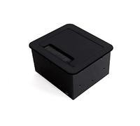 Emuca - Bloc multiprise escamotable pour encastrer au bureau, bloc multiprise plan de travail (prise EU type F, USB et HDMI), 145x130mm, noir