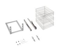 Emuca Chariot coulissant Supra avec fixation inférieure à fermeture amortie, module 400mm, acier, chromé