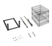 Emuca Chariot coulissant Titane – fixation inférieure, fermeture amortie – pour modules 400 mm