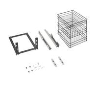 Emuca - Chariot Coulissant Titane, Fixation inférieure, Fermeture amortie, pour modules de Cuisine de 400mm, Acier, Gris Antracite