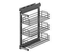 Emuca - Chariot Coulissant TitaneStar avec Soft Close, Module 400mm, Gris Anthracite, Acier