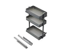 -Emuca Chariot extractible Harmony avec fermeture à amortie, Module largeur 300mm hauteur 800mm, Acier et Bois, Gris anthracite