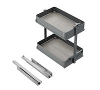 Emuca - Chariot extractible Harmony avec fermeture à amortie, Module largeur 300mm x hauteur 700mm, Acier et Bois, Gris anthracite