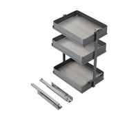 Chariot extractible à fermeture amortie anthracite Harmony - 3 paniers - module 400 mm EMUCA