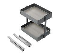 Emuca - Chariot extractible Harmony avec fermeture à amortie, Module largeur 400mm x hauteur 700mm, Acier et Bois, Gris anthracite