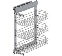 Emuca - Chariot coulissant avec soft close, Étagère extensible Cuisine, 300mm, Chromé, Acier