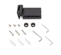 Emuca – Charnière horizontale pour porte en verre 8–12 mm, garniture 40 mm, aluminium/acier noir
