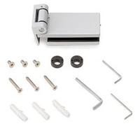 Emuca Charnière pour porte en verre avec garniture, charnière horizontale avec embout de 40mm, pour porte de 8-12mm, aluminium et acier, gris métallique Anodisé mat G