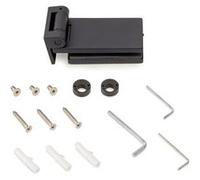 Charnière pour porte en verre avec garniture, charnière horizontale avec embout de 40mm, pour porte de 8-12mm, aluminium et acier, peinte en noir