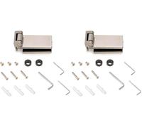 Emuca - Charnière pour porte en verre avec garniture en acier inoxydable, charnière horizontale avec embout de 34mm, pour porte de 8-12mm, acier inoxydable (Lot de 2)