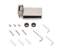 Emuca - Charnière pour porte en verre avec garniture en acier inoxydable, charnière horizontale avec embout de 34mm, pour porte de 8-12mm, acier inoxydable