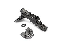 Emuca - Charnière X91, D. 35 mm, droite pour montage en applique, fermeture amortie, ouverture 165º, avec embase Eurovis,Titane, Acier, 2 ut.