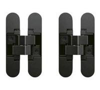 Emuca - Charnières à boîtier pour portillon ouverture à 180 degrés (Lot de 2) Peint en noir G