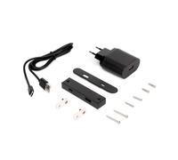Emuca Connecteur USB A+C Linky (81x12mm), 5V DC 2A (10W), Plastique noir, Plastique