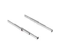 Emuca - Coulisses ATIM pour Table à rallonge, Table Extensible Meuble Cuisine, Table coulissante cachée L490mm, Aluminium, Anodisé INOX