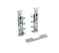 Emuca - Ferrure de suspension invisible pour modules hauts, avec plétine, charge 65 kg, Acier, Zingué, 5 un.