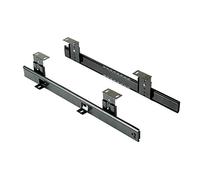 Emuca - Glissières à roulement à billes pour plate-forme/étagère ou tiroir pour clavier à placer sous le bureau, kit de glissières pour clavier à réglage de la hauteur, acier, zingué noir, 20 ut