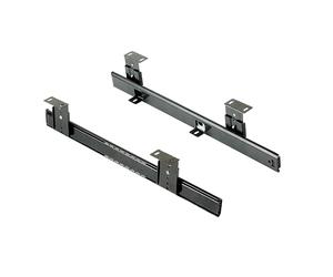 Emuca - Glissières à roulement à billes pour plate-forme/étagère ou tiroir pour clavier à placer sous le bureau, kit de glissières pour clavier à réglage de la hauteur, acier, zingué noir, 20 ut