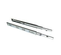 Emuca - Glissières pour tiroir avec roulement à billes 45mm x 400mm, Lot de 1 paire de coulisses à sortie totale avec équerres