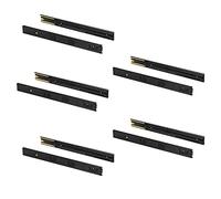 Emuca - Glissières pour tiroir avec roulement à billes 45mmx450mm, Lot de 5 paires de coulisses à sortie totale avec fermeture amortie, noir