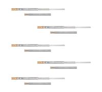 Emuca - Guías laterales para cajones con rodamiento de bolas 45mm x 550mm, pack de 5 juegos de guías de extracción total con cierre suave