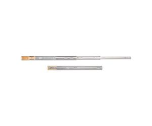 Emuca - Guías laterales para cajones con rodamiento de bolas 45mm x 600mm, pack de 1 juego de guías de extracción total con cierre suave