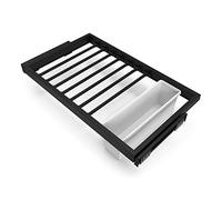 Emuca - Jeu de 7 tringles à Pantalon avec 1 Plateau auxiliaire et glissières à Fermeture Douce pour armoires, réglable, Module 800mm, Noir texturé