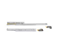 Emuca - Coulisses Silver à sortie totale avec amortie et crochet, 340, Zingué, Acier