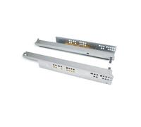 Emuca Jeu de coulisses invisibles Silver, coulisse à sortie totale, push, profondeur 400mm, Acier, Zingué