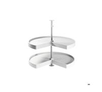 Emuca Jeu de ensemble de plateaux tournants Shelvo 3/4', pour module de 800mm, Plastique et Aluminium, Blanc