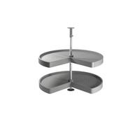 Emuca Jeu de ensemble de plateaux tournants Shelvo 3/4', pour module de 900mm, Plastique et Aluminium, Gris
