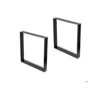 Emuca Jeu de pieds rectangulaires Square pour table, largeur 600mm, Acier, Peint en noir