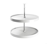 Emuca Plateaux circulaires Shelvo – meuble cuisine module 800 mm, plastique/aluminium blanc