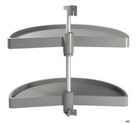 Emuca Jeu de Shelvo 1/2 lune étagère pivotante pour module de 900mm Plastique &. Aluminium Gris