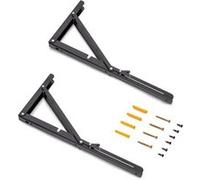 Emuca – Supports d'étagères pliables 403 mm, jeu de 2, charge max 60 kg, peint noir, acier