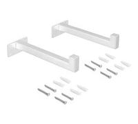 Emuca Jeu de supports pour étagères en bois Shelf droit avec tube carré, Acier, Peint en blanc Peint en blanc G