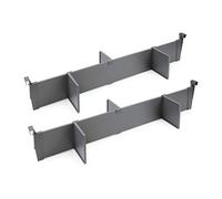 Emuca - Jeu organisateur de tiroir réglable, organisateur tiroir, accessoires séparateur de tiroir, diviseur de tiroir 900mm, aluminium, gris anthracite.