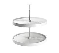 Emuca Plateaux circulaires Shelvo – meuble cuisine module 800 mm, plastique/aluminium blanc