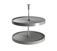 Emuca Jeu de plateaux circulaires Shelvo pour meuble de cuisine 800 mm Plastique et aluminium Gris